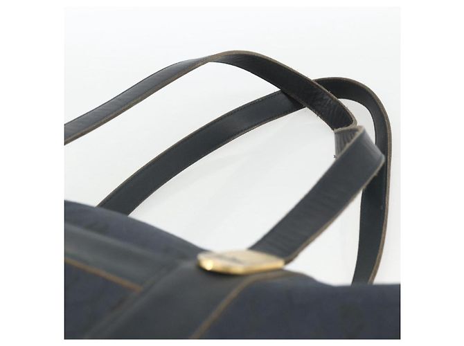 Borsa Boston in tela a nido d'ape Christian Dior blu navy Auth BSZ020 - vista 8