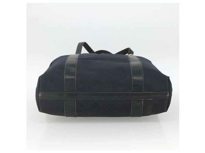 Borsa Boston in tela a nido d'ape Christian Dior blu navy Auth BSZ020 - vista 9