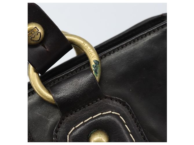 BALLY Borsa a mano in pelle marrone oro Auth BSZ117 D'oro - vista 15