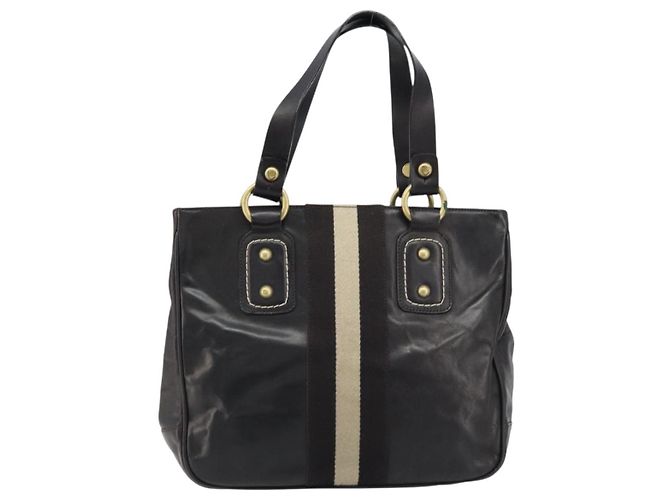 BALLY Borsa a mano in pelle marrone oro Auth BSZ117 D'oro - vista 2