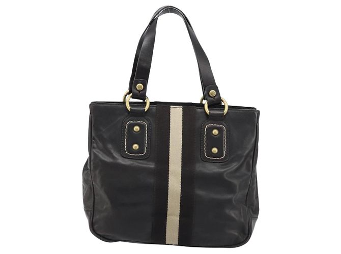 BALLY Borsa a mano in pelle marrone oro Auth BSZ117 D'oro - vista 3