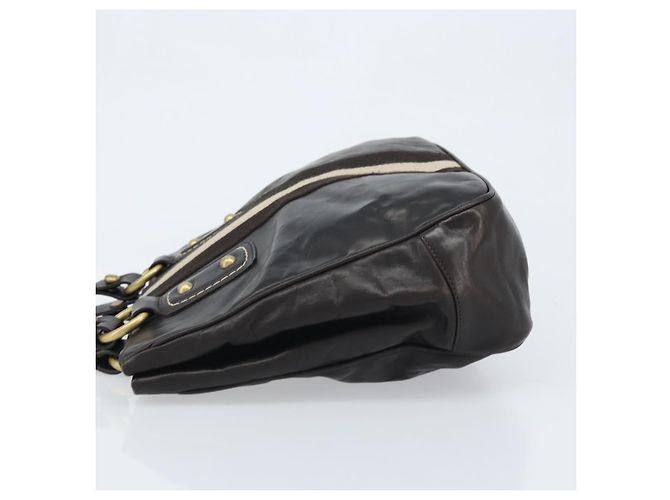 BALLY Borsa a mano in pelle marrone oro Auth BSZ117 D'oro - vista 5