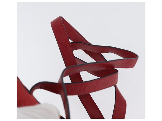 Zaino Vala in suede rosso e oro Auth BA11218 di Salvatore Ferragamo D'oro - vista 10