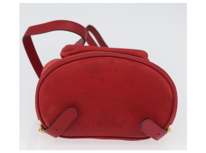 Zaino Vala in suede rosso e oro Auth BA11218 di Salvatore Ferragamo D'oro - vista 11
