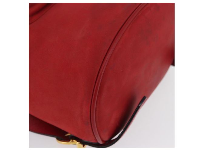 Zaino Vala in suede rosso e oro Auth BA11218 di Salvatore Ferragamo D'oro - vista 12
