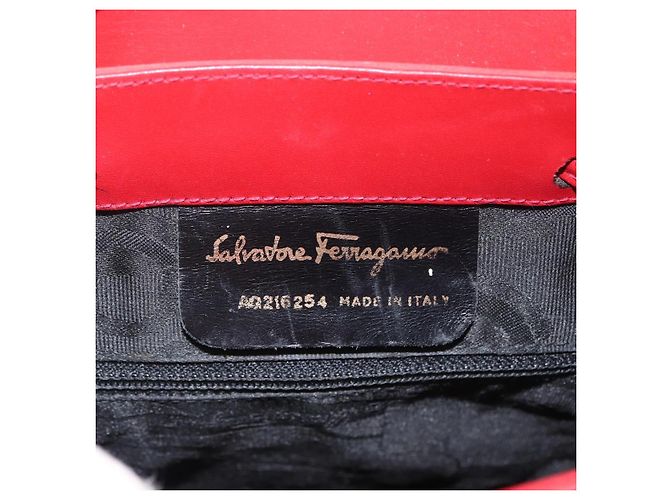 Zaino Vala in suede rosso e oro Auth BA11218 di Salvatore Ferragamo D'oro - vista 19