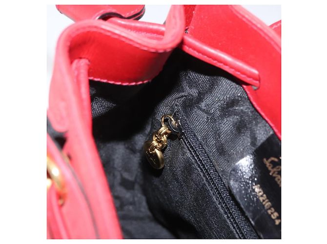 Zaino Vala in suede rosso e oro Auth BA11218 di Salvatore Ferragamo D'oro - vista 23