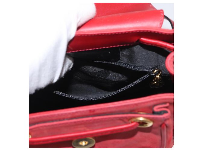 Zaino Vala in suede rosso e oro Auth BA11218 di Salvatore Ferragamo D'oro - vista 24