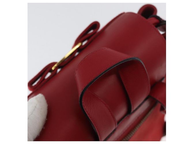 Zaino Vala in suede rosso e oro Auth BA11218 di Salvatore Ferragamo D'oro - vista 7