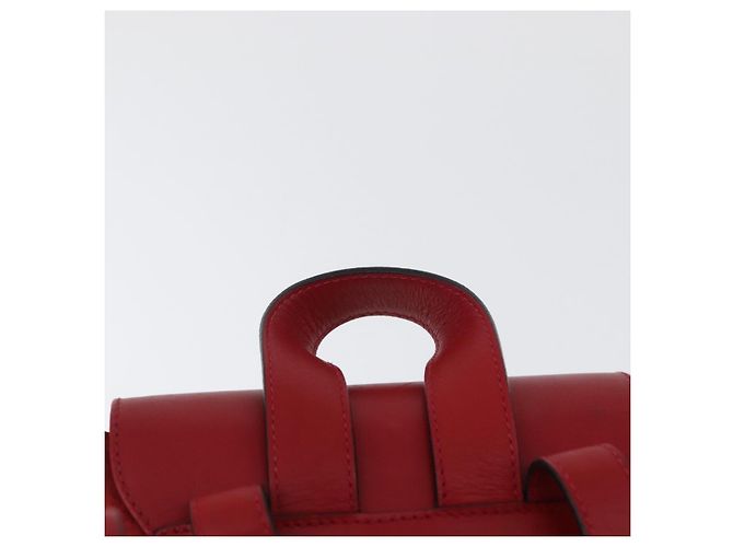 Zaino Vala in suede rosso e oro Auth BA11218 di Salvatore Ferragamo D'oro - vista 8