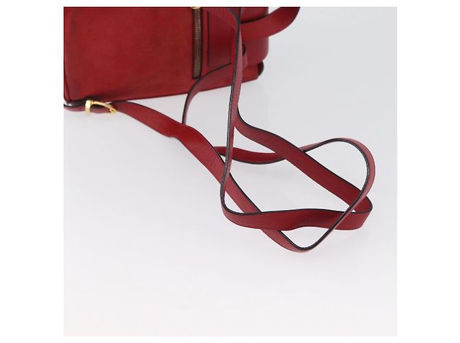 Zaino Vala in suede rosso e oro Auth BA11218 di Salvatore Ferragamo D'oro - vista 9