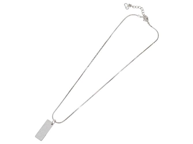 Collana Christian Dior metallo Argento Auth BA11470 - vista 12