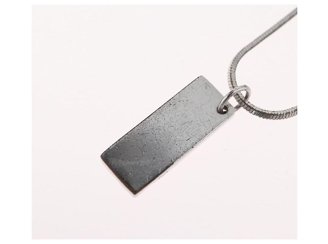 Collana Christian Dior metallo Argento Auth BA11470 - vista 13