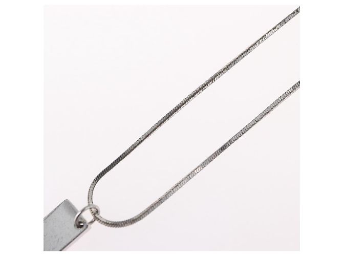 Collana Christian Dior metallo Argento Auth BA11470 - vista 14