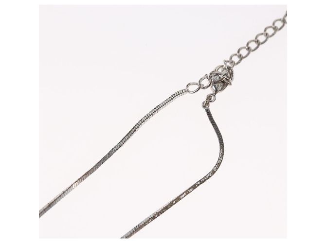 Collana Christian Dior metallo Argento Auth BA11470 - vista 17