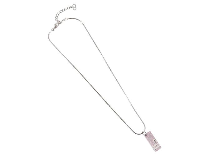 Collana Christian Dior metallo Argento Auth BA11470 - vista 2
