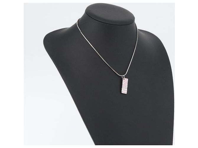 Collana Christian Dior metallo Argento Auth BA11470 - vista 20