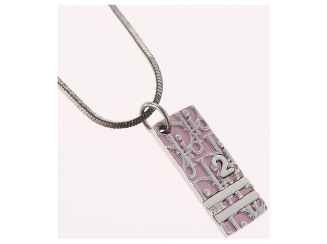 Collana Christian Dior metallo Argento Auth BA11470 - vista 3