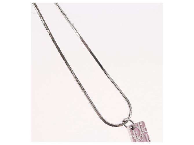 Collana Christian Dior metallo Argento Auth BA11470 - vista 4