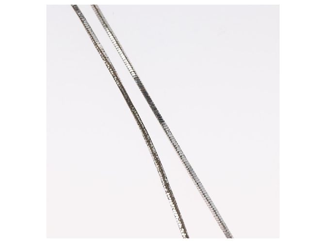 Collana Christian Dior metallo Argento Auth BA11470 - vista 7