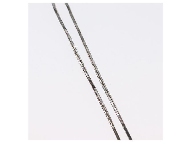 Collana Christian Dior metallo Argento Auth BA11470 - vista 8