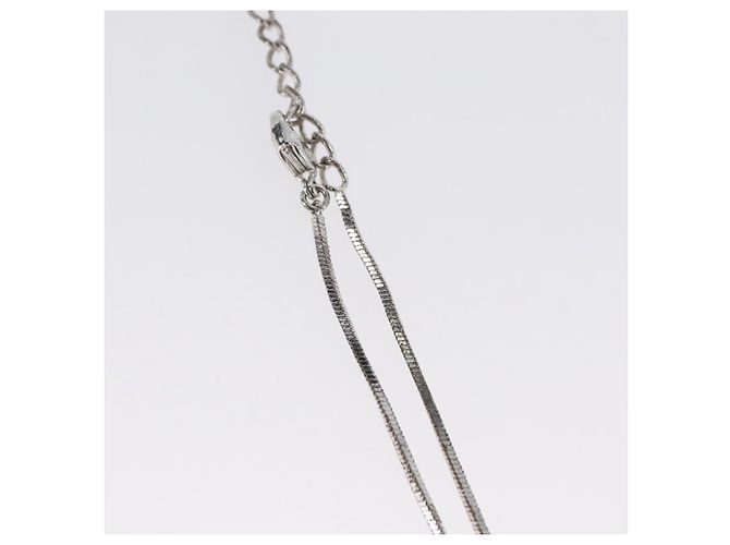 Collana Christian Dior metallo Argento Auth BA11470 - vista 9