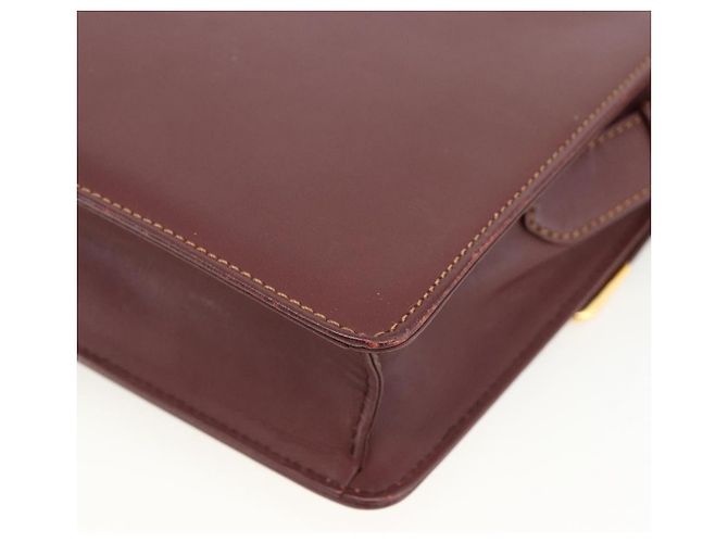 Cartier Borsa a spalla Must Line in pelle Bordeaux oro Auth BA11403 D'oro Bordò - vista 12