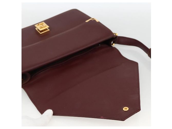 Cartier Borsa a spalla Must Line in pelle Bordeaux oro Auth BA11403 D'oro Bordò - vista 14