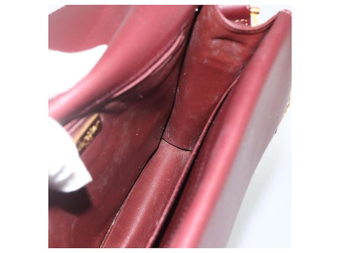 Cartier Borsa a spalla Must Line in pelle Bordeaux oro Auth BA11403 D'oro Bordò - vista 17