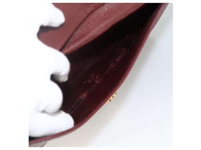 Cartier Borsa a spalla Must Line in pelle Bordeaux oro Auth BA11403 D'oro Bordò - vista 22