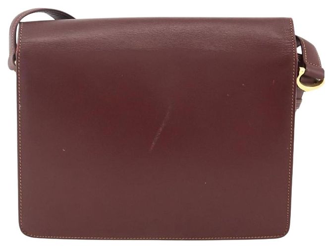 Cartier Borsa a spalla Must Line in pelle Bordeaux oro Auth BA11403 D'oro Bordò - vista 3