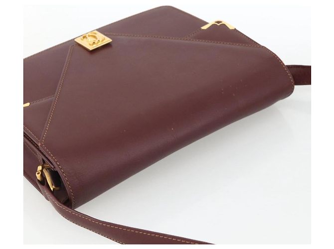 Cartier Borsa a spalla Must Line in pelle Bordeaux oro Auth BA11403 D'oro Bordò - vista 6