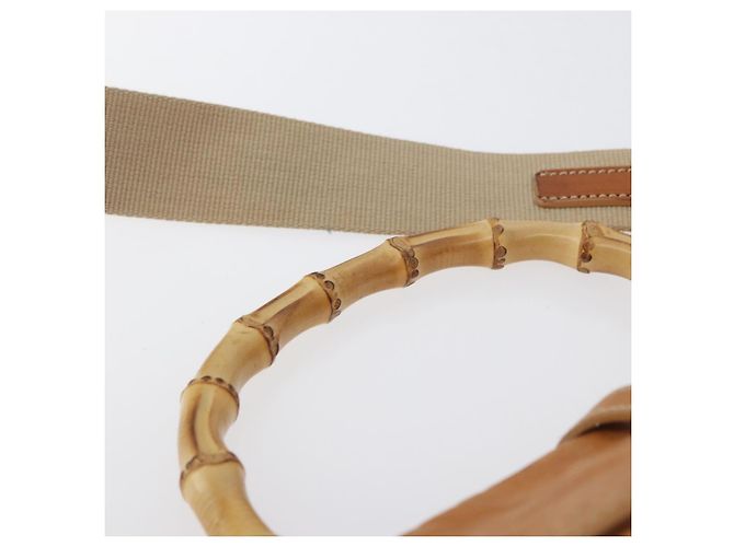 Borsa a mano in pelle Miu Miu Bamboo 2 in 1 Marrone Oro Auth 174060A D'oro - vista 14