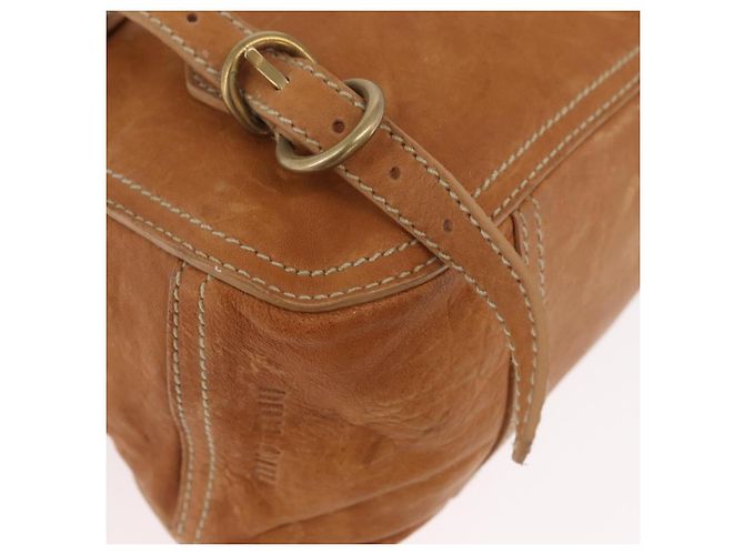 Borsa a mano in pelle Miu Miu Bamboo 2 in 1 Marrone Oro Auth 174060A D'oro - vista 16