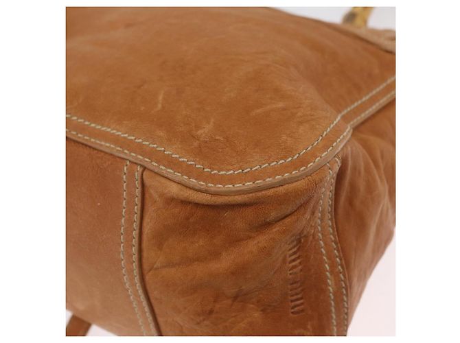 Borsa a mano in pelle Miu Miu Bamboo 2 in 1 Marrone Oro Auth 174060A D'oro - vista 19