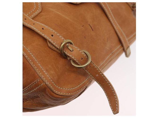 Borsa a mano in pelle Miu Miu Bamboo 2 in 1 Marrone Oro Auth 174060A D'oro - vista 21