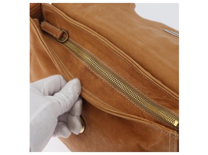 Borsa a mano in pelle Miu Miu Bamboo 2 in 1 Marrone Oro Auth 174060A D'oro - vista 23
