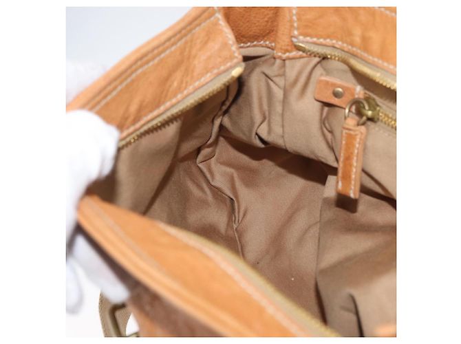 Borsa a mano in pelle Miu Miu Bamboo 2 in 1 Marrone Oro Auth 174060A D'oro - vista 27