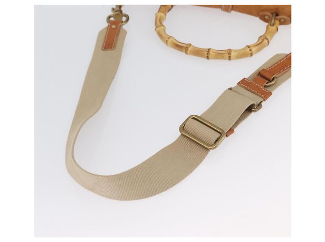 Borsa a mano in pelle Miu Miu Bamboo 2 in 1 Marrone Oro Auth 174060A D'oro - vista 8
