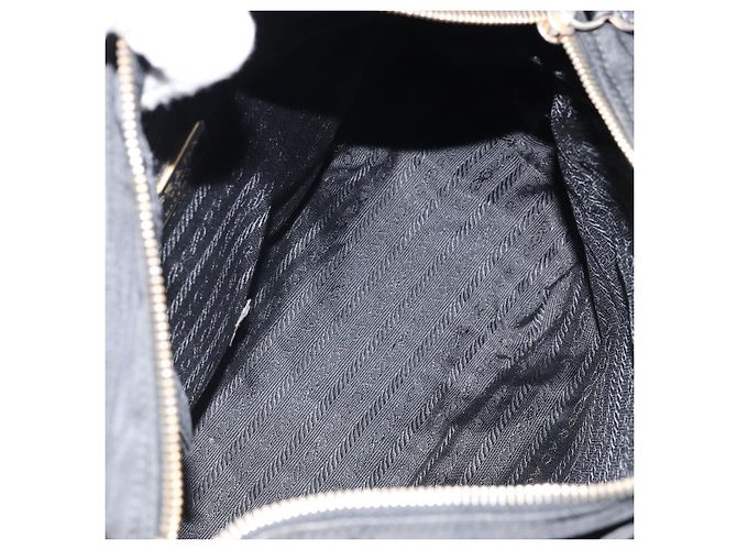 Borsa a Spalla con Catena Prada in Nylon Oro Nero Auth bs34054 D'oro - vista 11