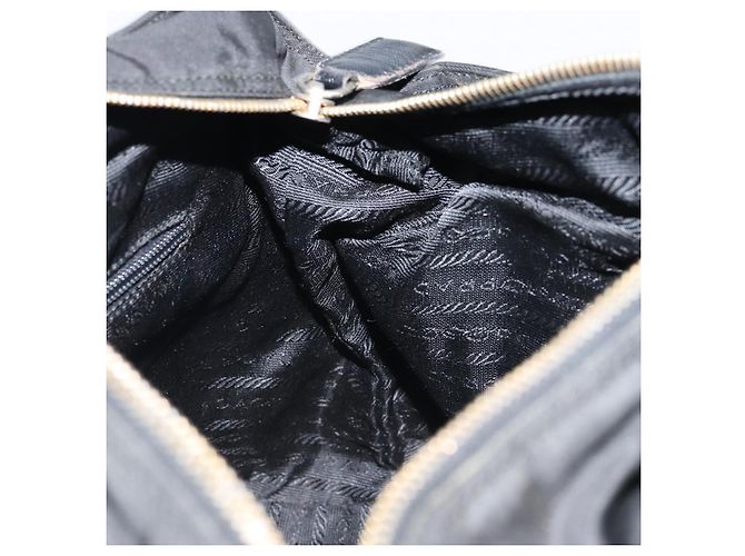 Borsa a Spalla con Catena Prada in Nylon Oro Nero Auth bs34054 D'oro - vista 19