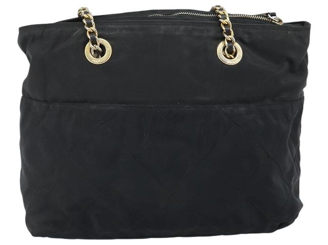 Borsa a Spalla con Catena Prada in Nylon Oro Nero Auth bs34054 D'oro - vista 2