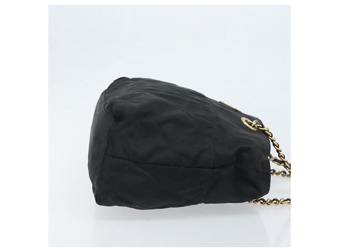 Borsa a Spalla con Catena Prada in Nylon Oro Nero Auth bs34054 D'oro - vista 3