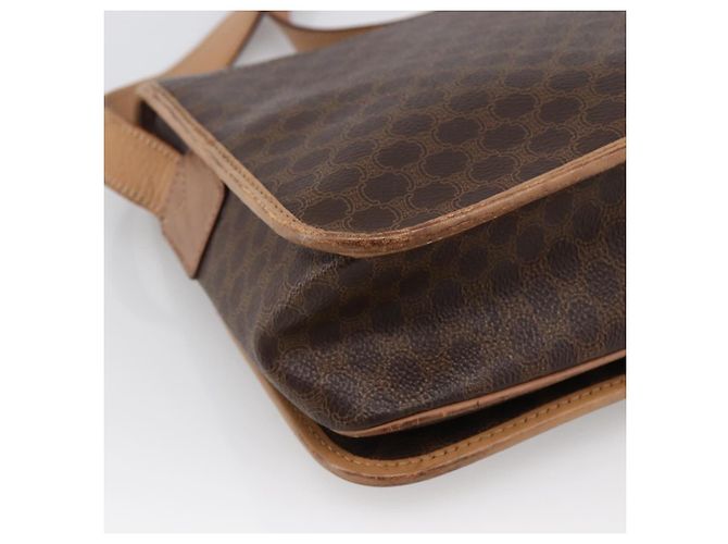 Céline Borsa a Spalla in Tela Macadam CELINE in Pelle PVC Marrone Oro Auth 170071 D'oro - vista 13