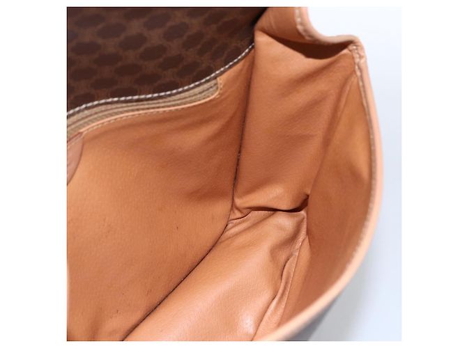 Céline Borsa a Spalla in Tela Macadam CELINE in Pelle PVC Marrone Oro Auth 170071 D'oro - vista 18