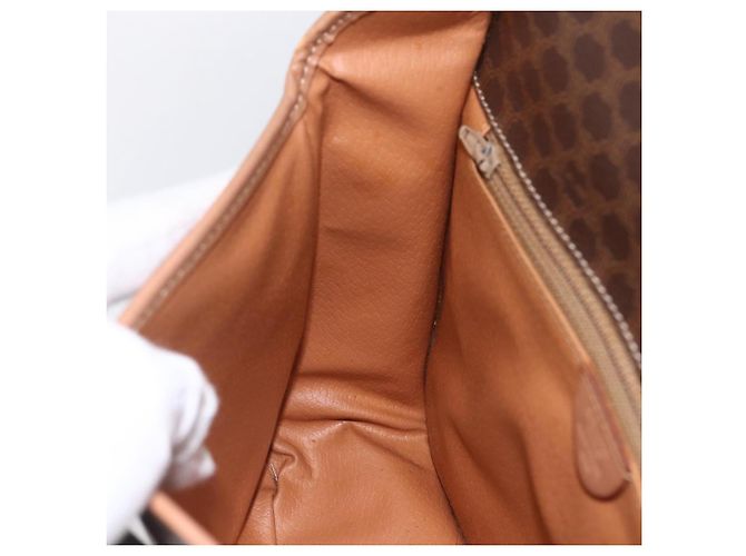 Céline Borsa a Spalla in Tela Macadam CELINE in Pelle PVC Marrone Oro Auth 170071 D'oro - vista 19