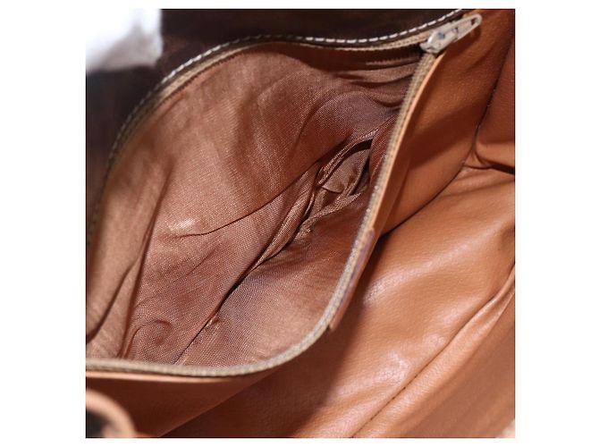 Céline Borsa a Spalla in Tela Macadam CELINE in Pelle PVC Marrone Oro Auth 170071 D'oro - vista 21