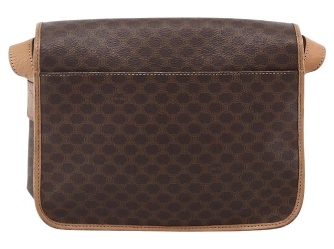 Céline Borsa a Spalla in Tela Macadam CELINE in Pelle PVC Marrone Oro Auth 170071 D'oro - vista 3
