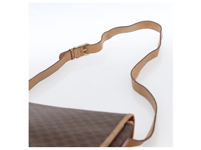 Céline Borsa a Spalla in Tela Macadam CELINE in Pelle PVC Marrone Oro Auth 170071 D'oro - vista 8