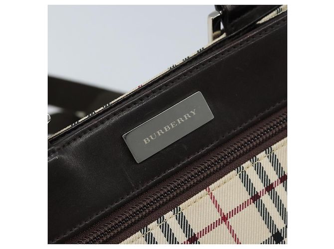 Burberry Nova Check Schultertasche aus Canvas Beige Silber Authentisch mr2160 - Ansicht 14